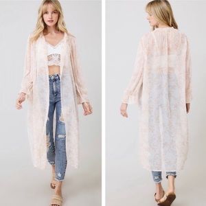 NWT Boho Vintage long duster jacket Size Small